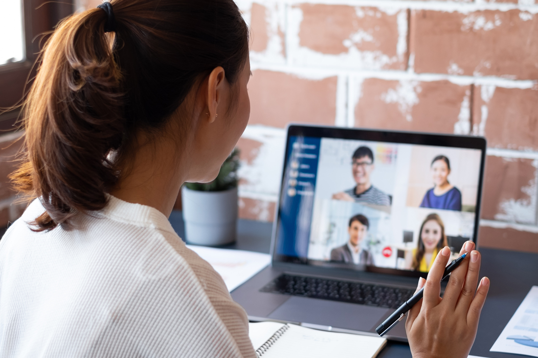 A young woman builds a digital network