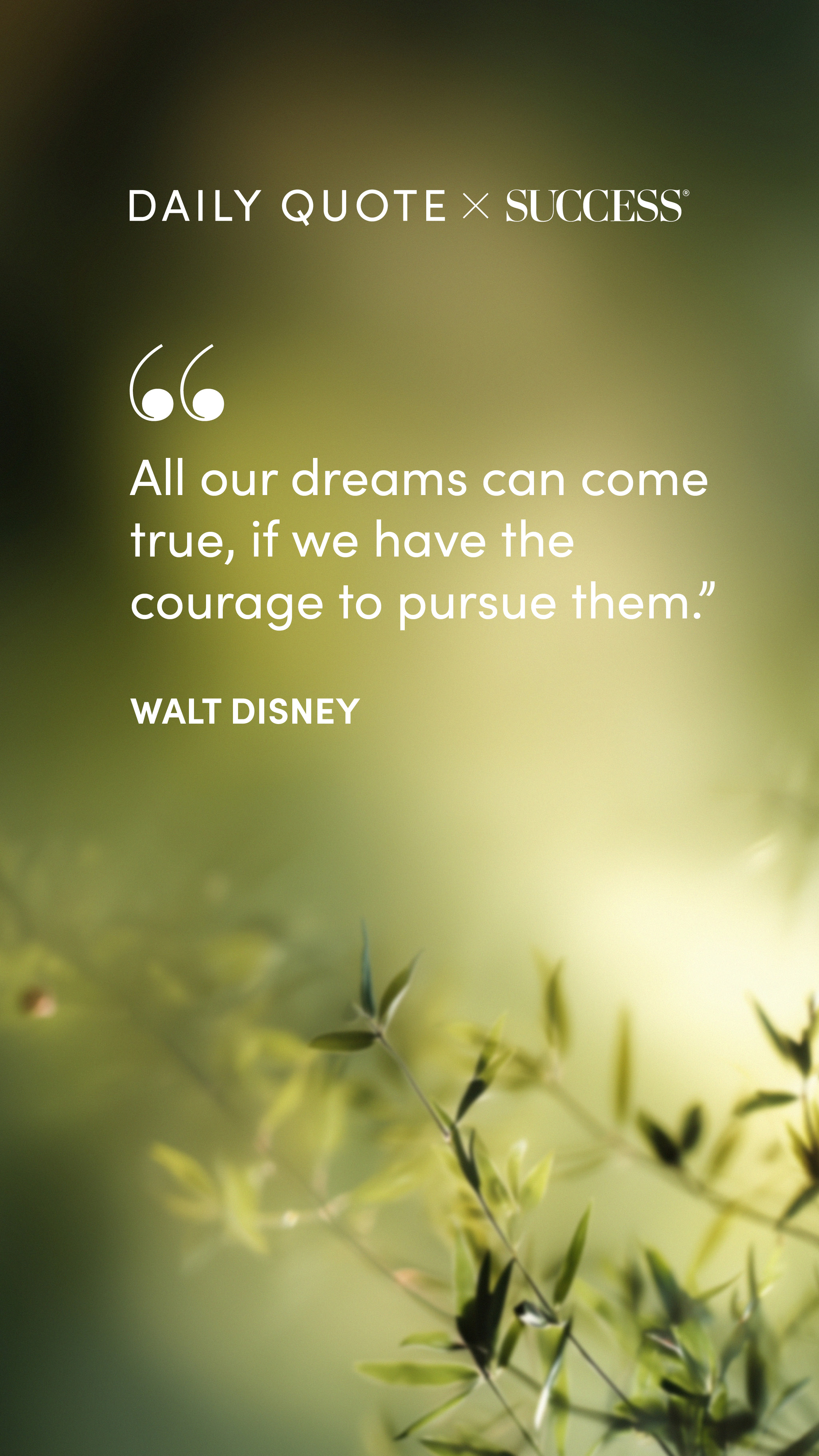 Quote graphic from Walt Disney on Take Action