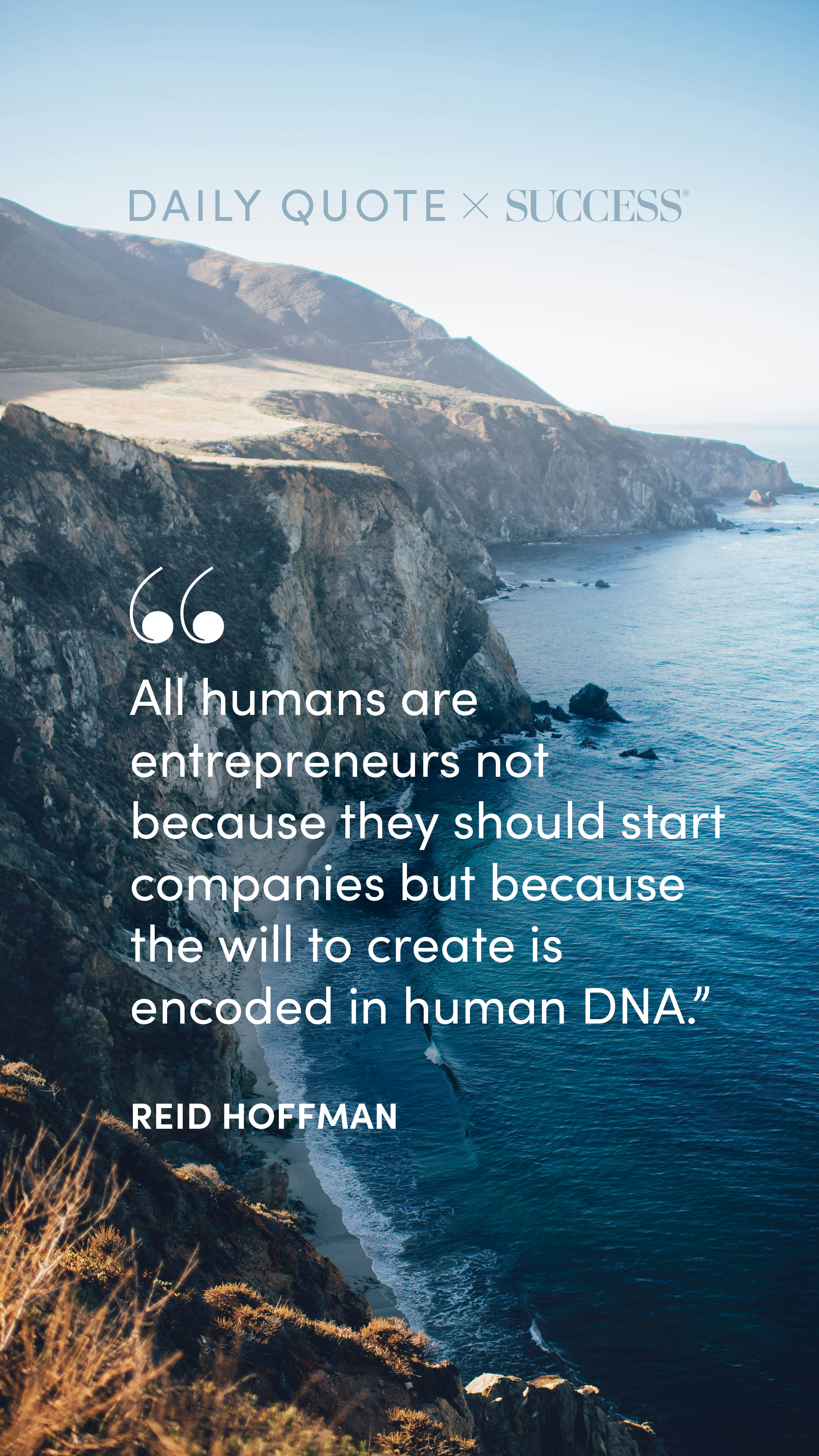 "All humans are entrepreneurs not because they should start companies but because the will…" — Reid Hoffman, on Trust Yourself