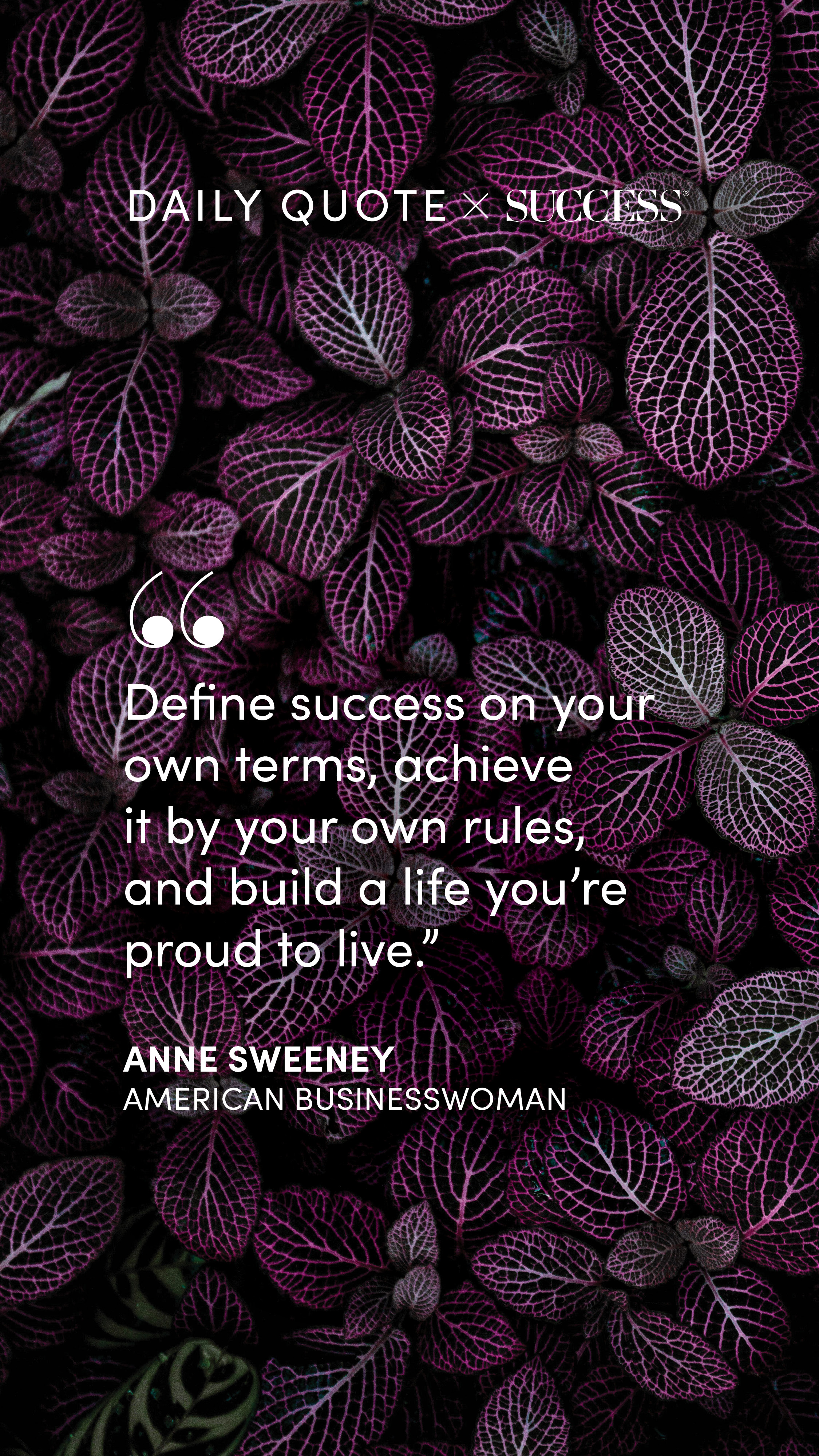 "Define success on your own terms, achieve it by your own rules, and build a life you’re…" — Anne Sweeney, on Trust Yourself