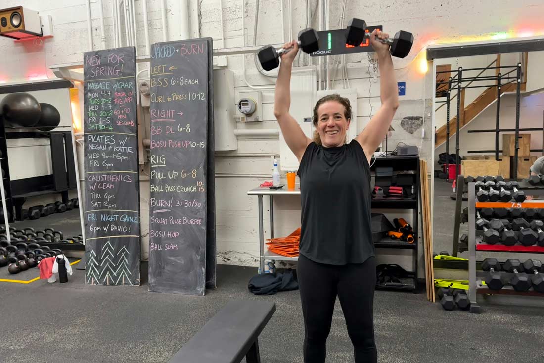Ariel Frager working out at Lone Fir Fitness