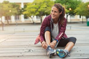 woman getting healthy with exercise habit
