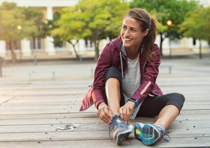 woman getting healthy with exercise habit