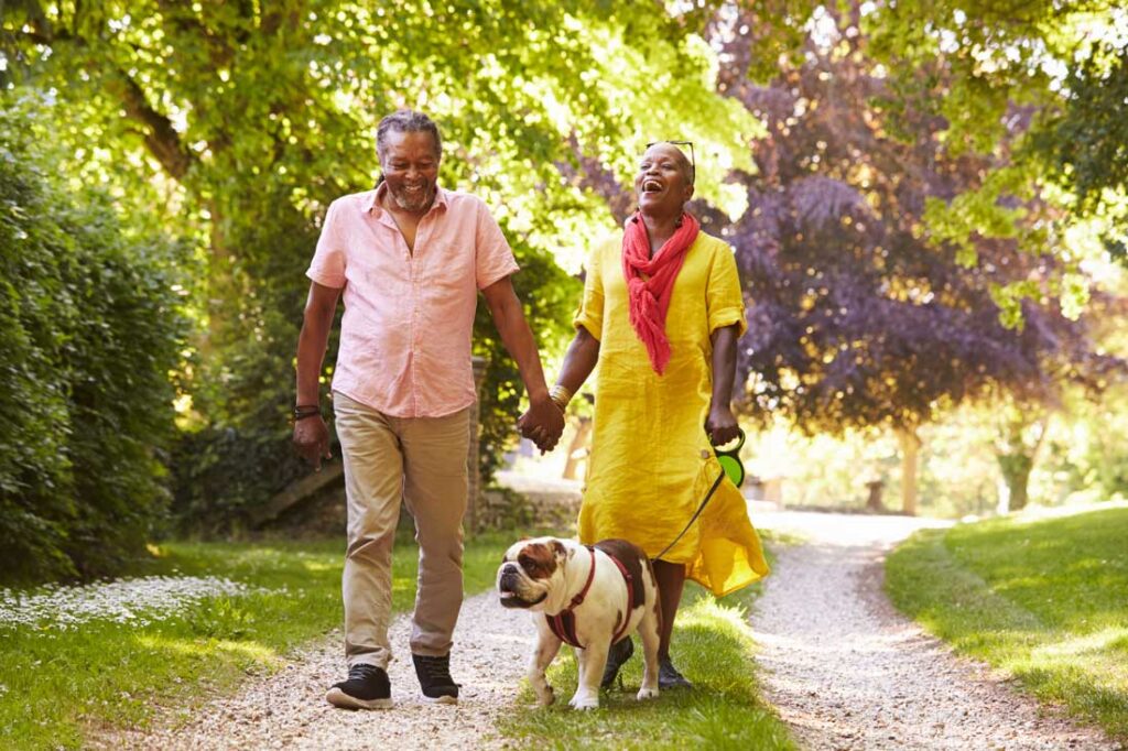 couple's relationship benefits from walking together