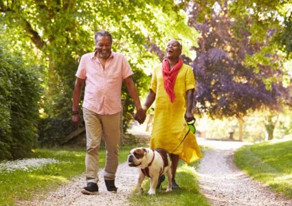 couple's relationship benefits from walking together