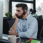 sales man dealing with bad customers