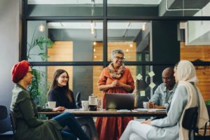 diverse group of colleagues in workplace