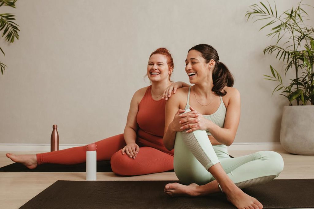 two women starting the new year with yoga