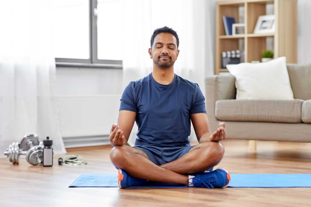 man meditating, which is part of one man's billionaire morning routine