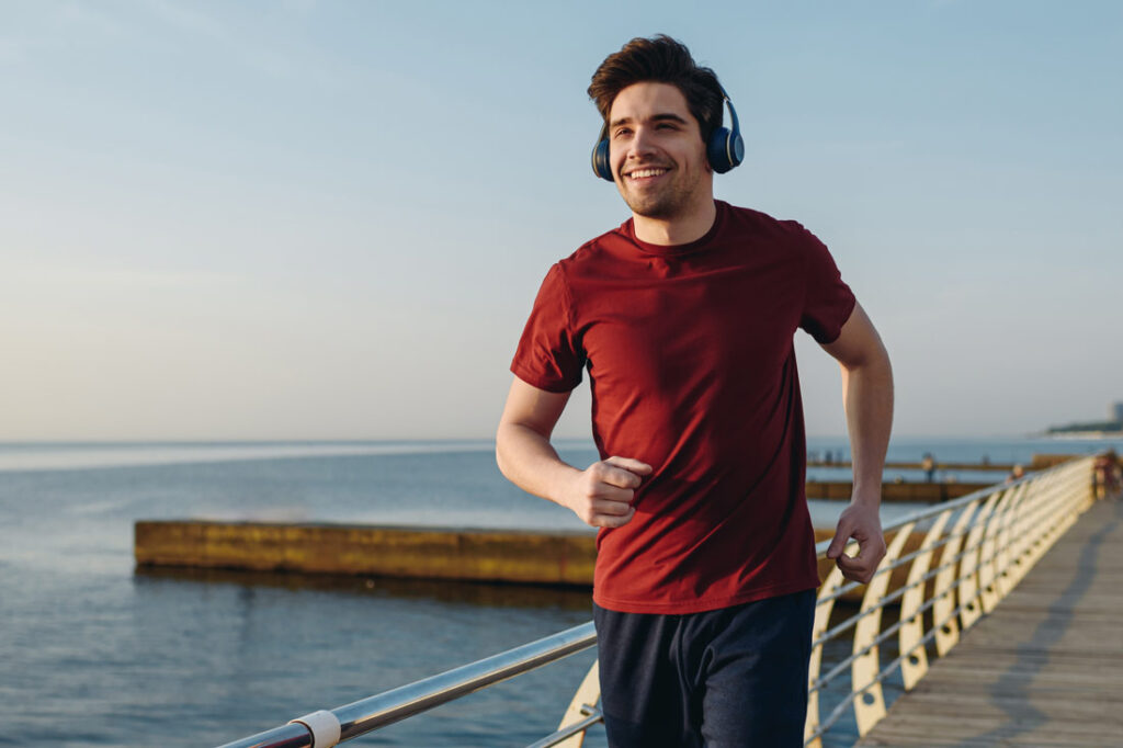 man exercising as a coping mechanism to bounce back from failure