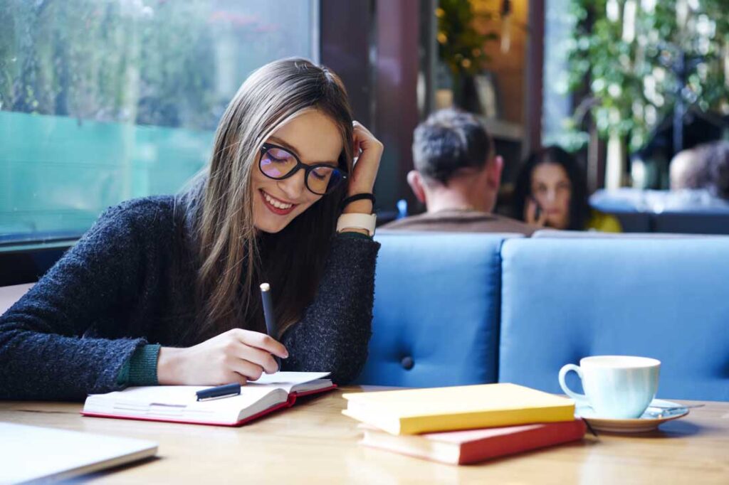 woman setting goals to be more serious about the future