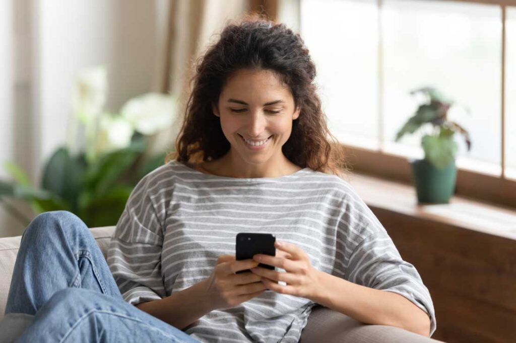 woman spending time on social media