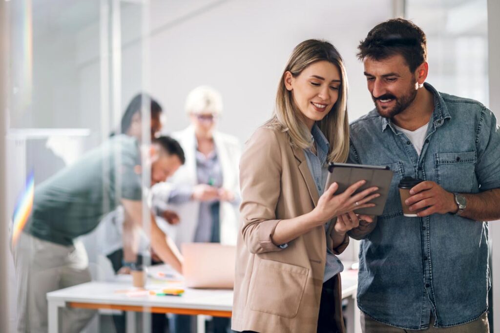 woman consulting with boss at day job