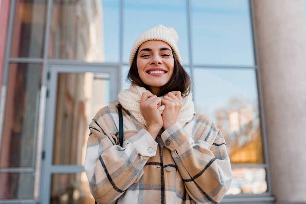 a woman smiling at the camera
