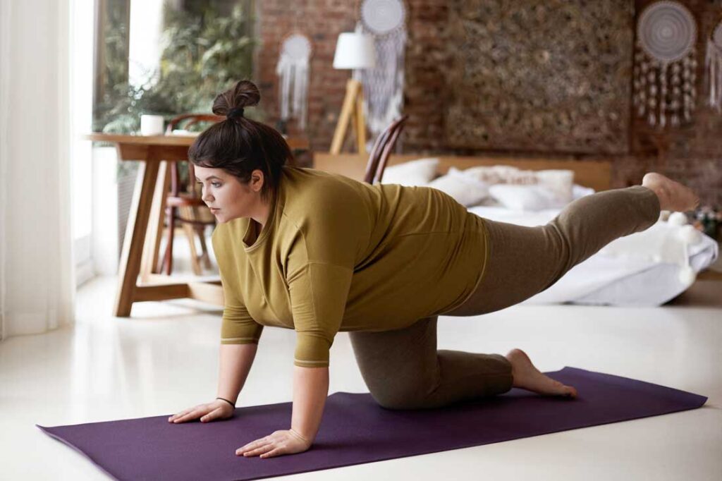 woman exercising for self-care