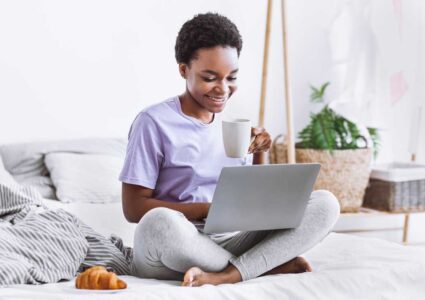 woman having a productive morning