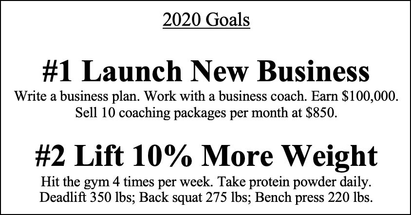 2020 Goals