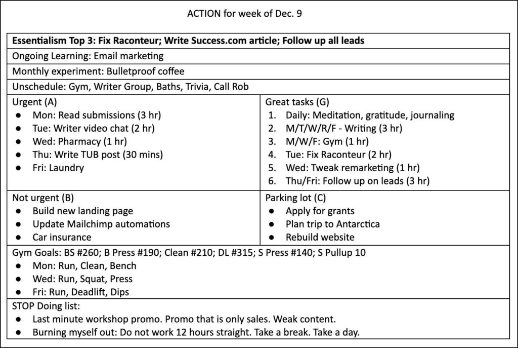 Weekly To Do List
