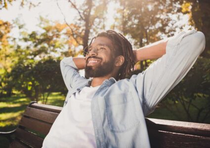 man spending time to self-reflect to thrive in a crisis