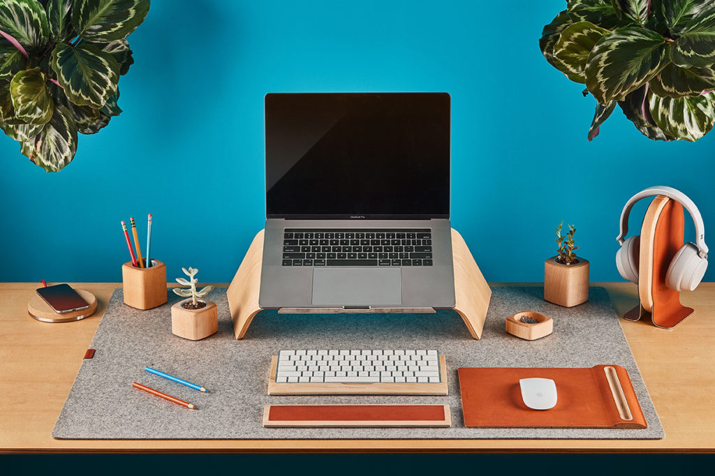 Grovemade, a minority-owned business, makes home office goods, like this Laptop Stand.