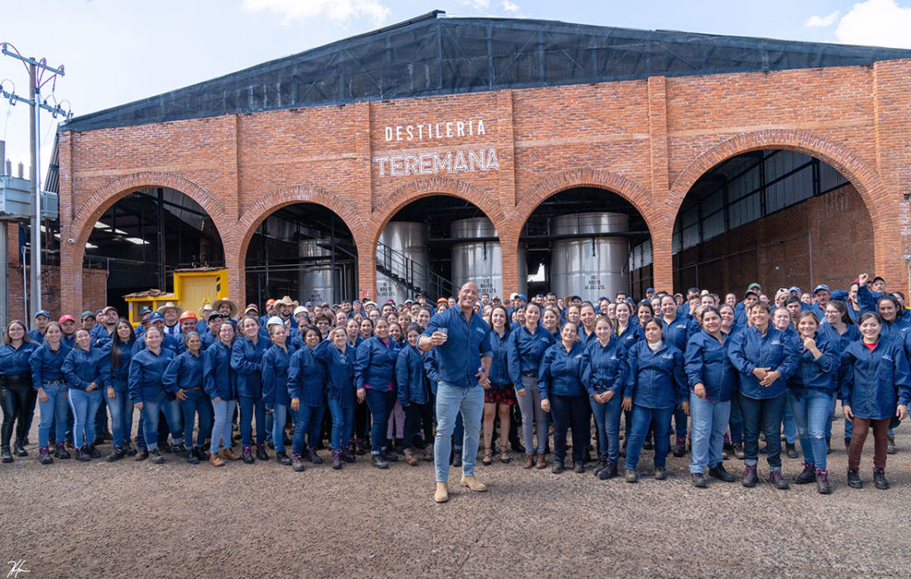 Teremana Small Batch Tequila's workforce with Dwane "The Rock" Johnson, who co-owns the company