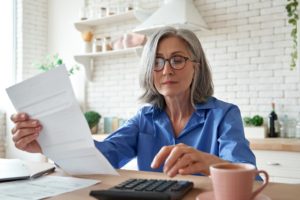 older woman planning financial future