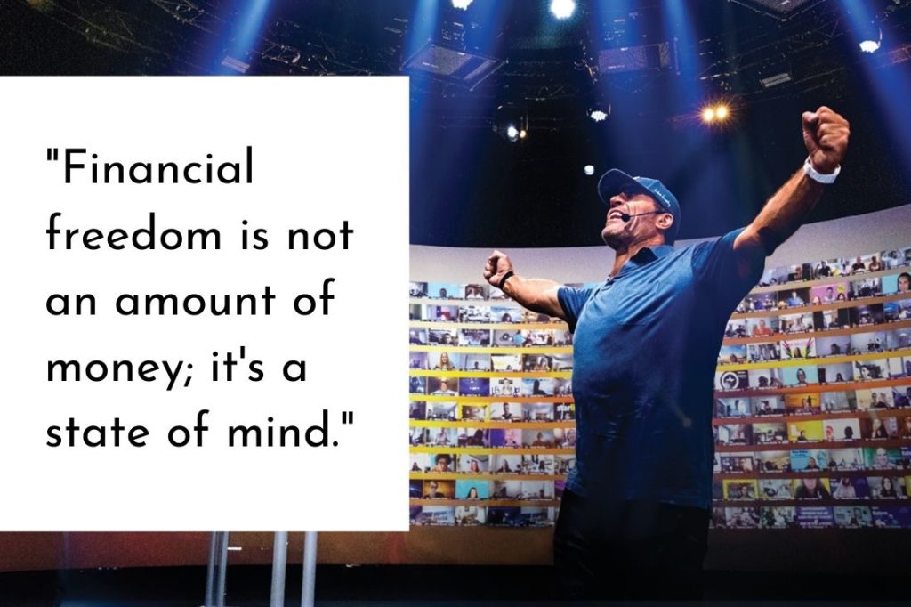 "Financial freedom is not an amount of money; it's a state of mind."