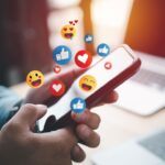 person using social media on their phone