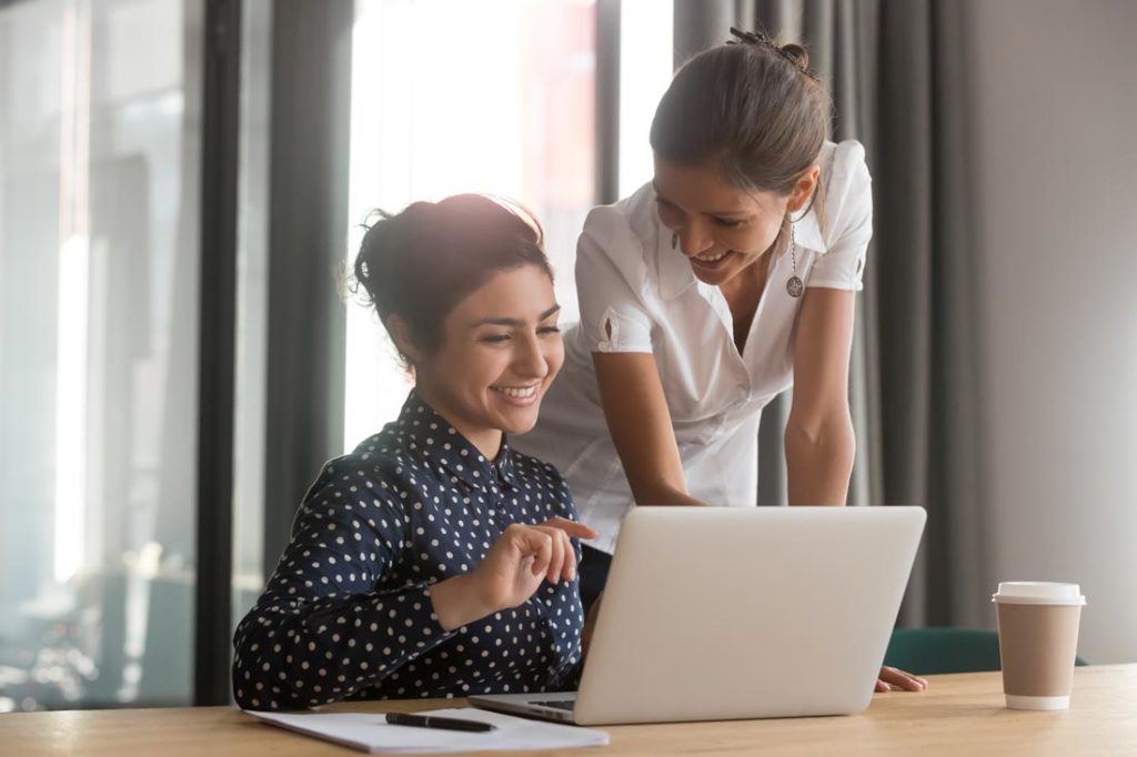 skilled executive assistant helping boss