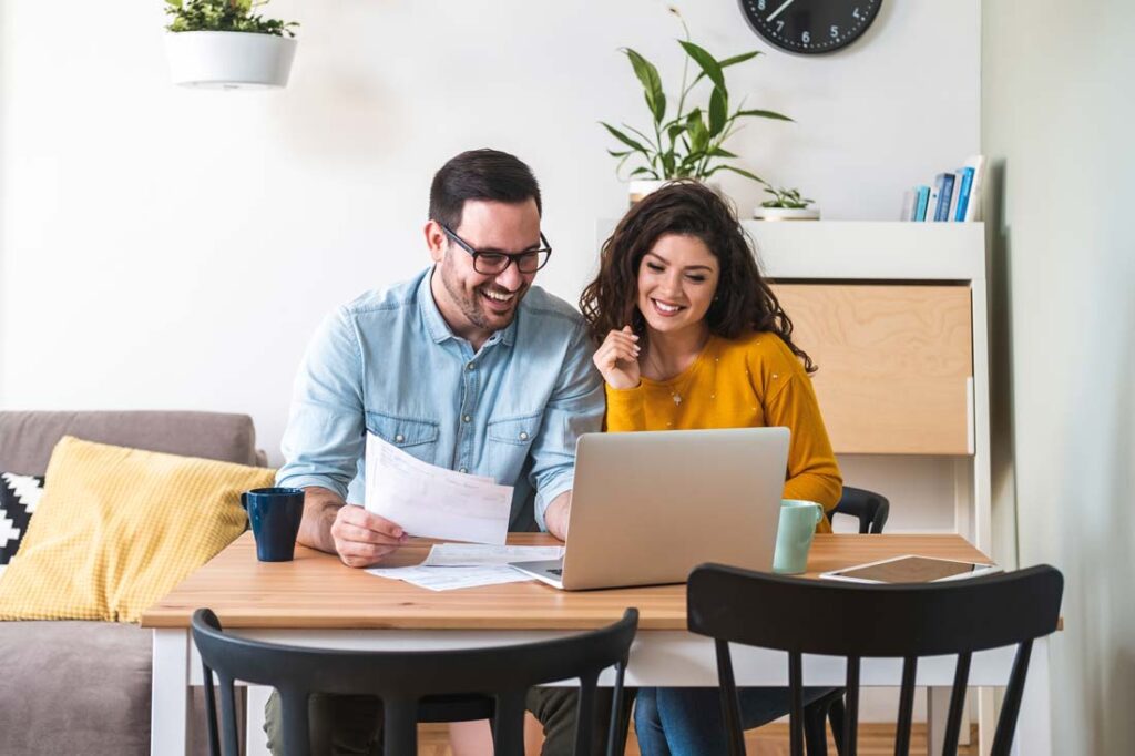 couple talking about combining finances