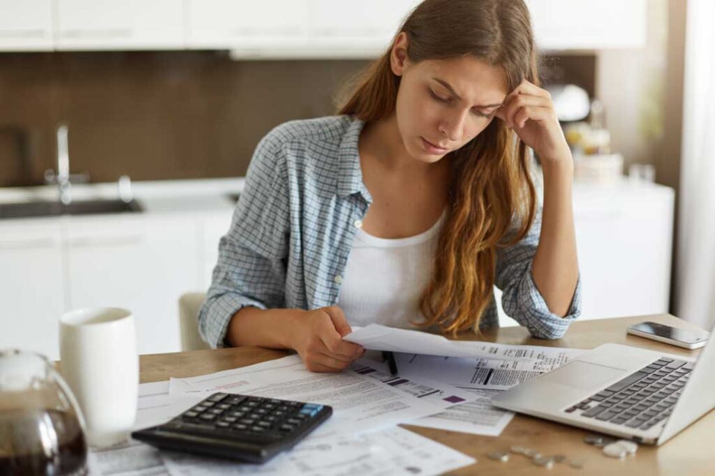 woman considering freezing her credit