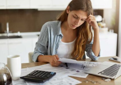woman considering freezing her credit