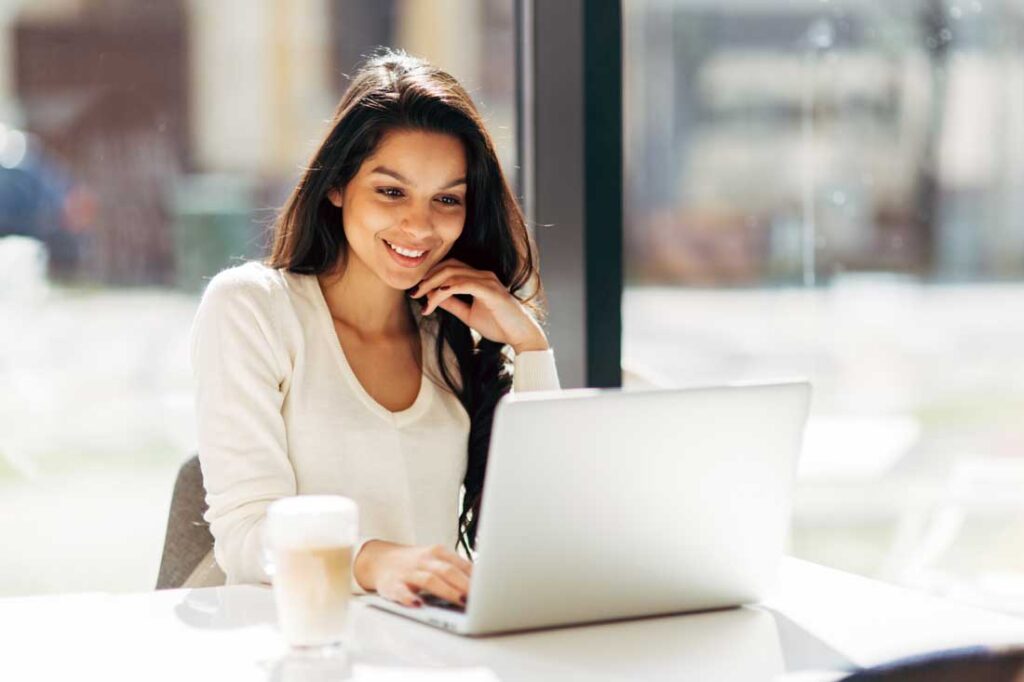 woman researching robo-advisors