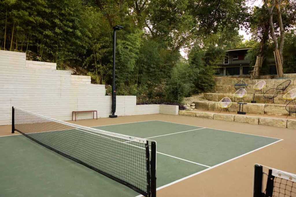 The pickleball courts at Millbrook Companies' new office space