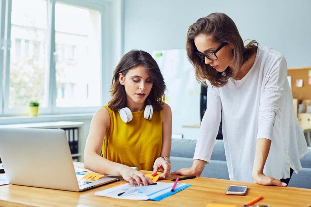 boss delegating task to employee