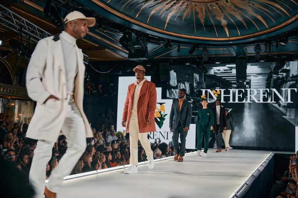 inherent clothing suits and menswear on display at NYFW 2023