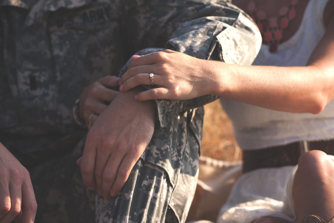 Фото рук парня и девушки военного 4+1 Commitment: VA Makes Pledge for Military Spouses SUCCESS