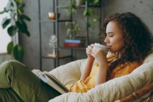 Young women taking a mental health day