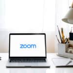 Zoom icon on a white screen of Macbook