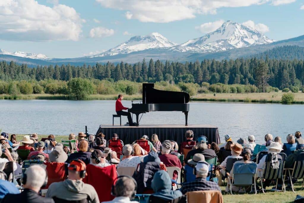 Hunter Noack playing piano at Black Butte Ranch
