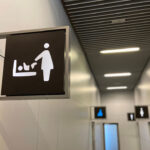 mother and baby room on sign at the bathroom