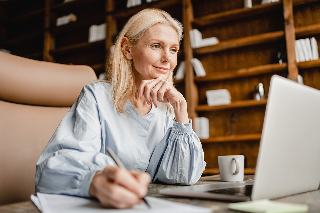 A CEO drafts a corporate mission statement for her organization