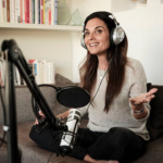 Nichole Sachs records an episode of her podcast, which she uses to discuss her holistic approach to chronic pain management