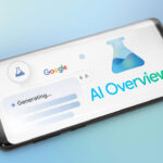 Google AI Overviews webpage on smartphone
