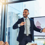 Man giving a great business presentation