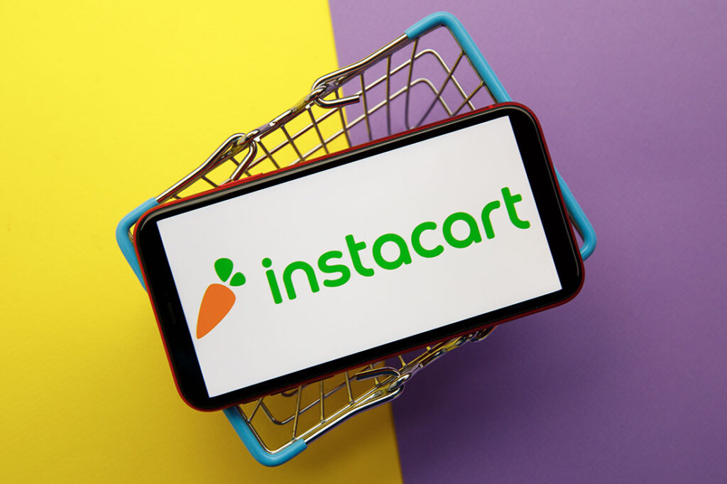 Instacart logo on iPhone display