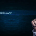 Hand touching https address
