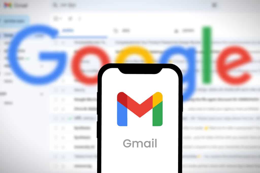 Google product Gmail logo is displaying on smartphone