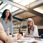 A high performance team meets for a brainstorming session