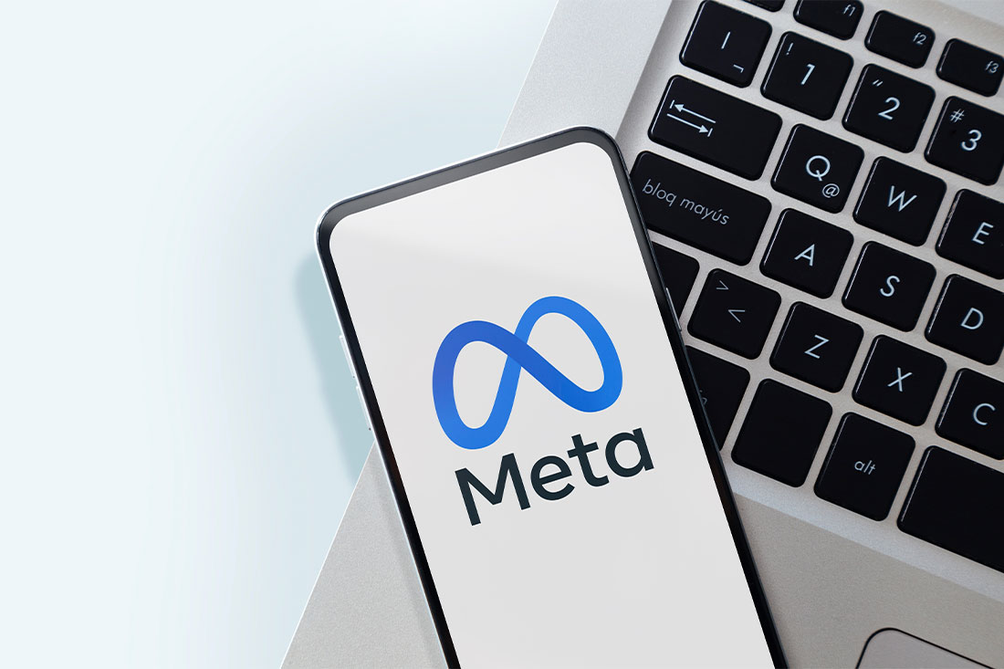 Meta logo on smartphone screen